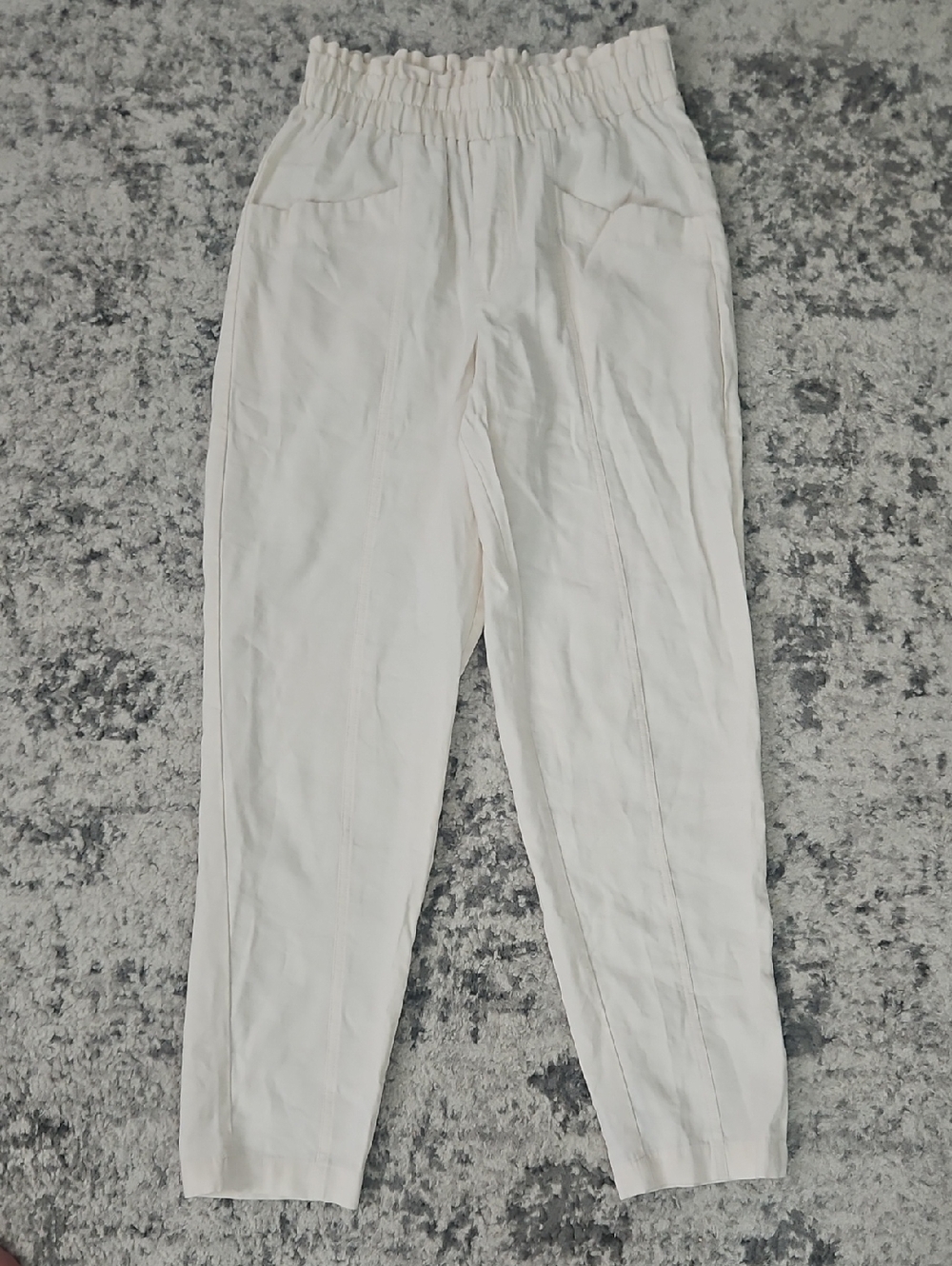 a new day Cream Elastic-Waist Tapered Soft Pants